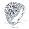 Classic round bag S925 silver plated white gold moissanite diamond women's ring 5.0 carats D-class 1